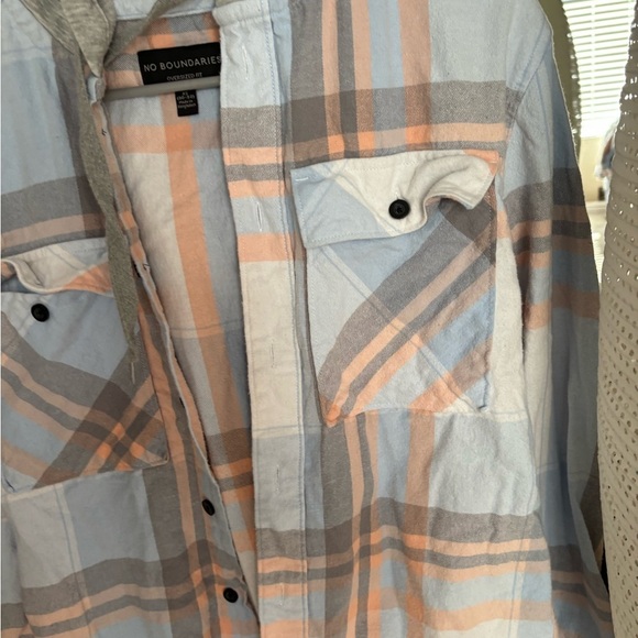 SET OF 2 Couples No Boundaries Oversized Fit Hoodies Plaid Blue/orange XS & 3XL - Picture 7 of 12